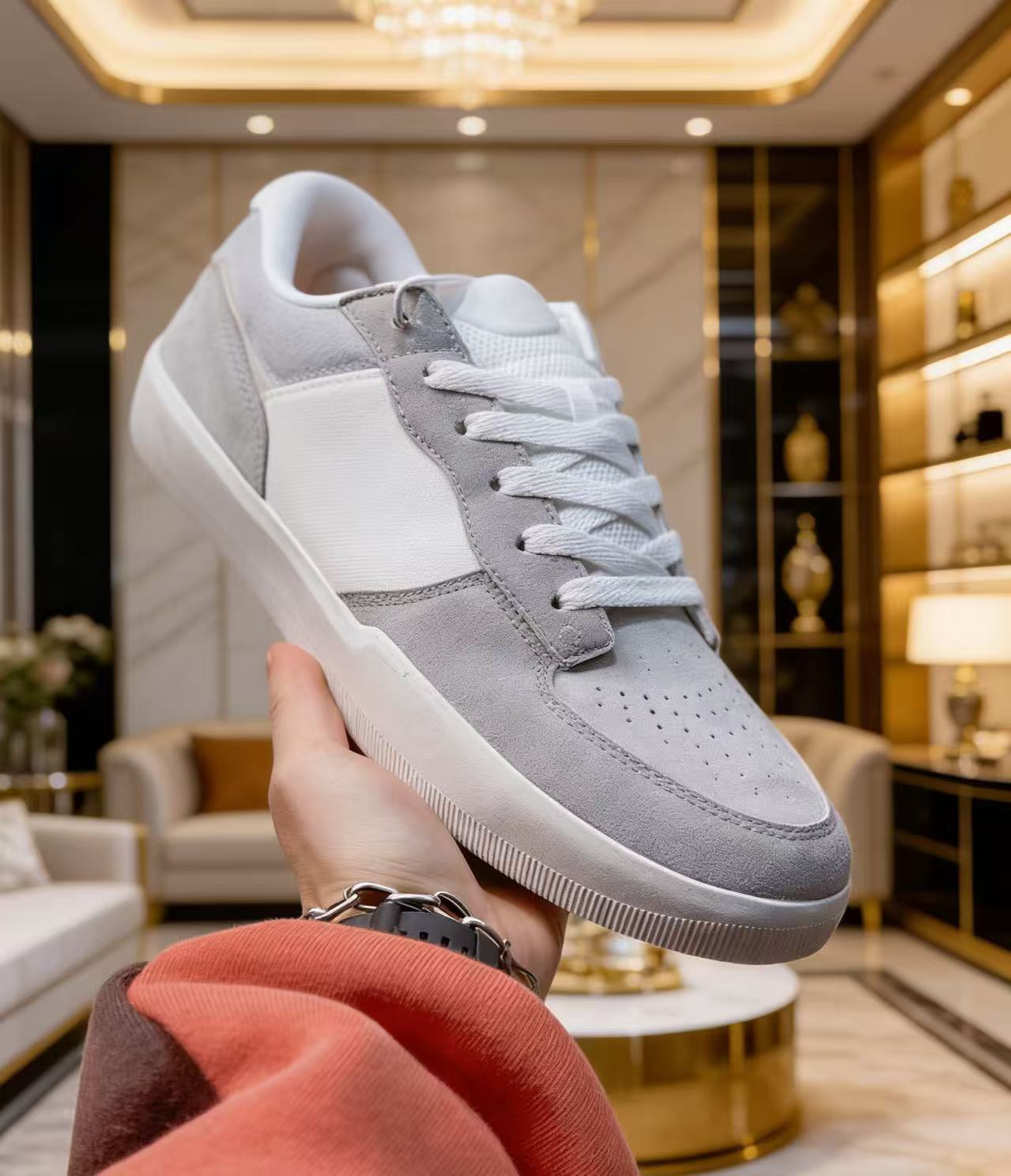 Blush Elegance: Pastel Leather Sneaker - Soft Pink